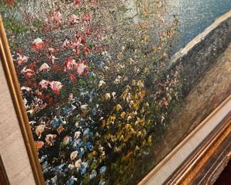 #90	Extra Large Mediterranean coastal scene signed by "Rossini" - 	 $ 125.00 																												