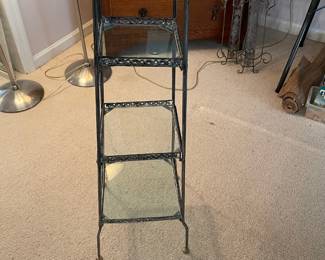 #52	4 Tiered Metal Glass Shelf Display Unit 11x11x62	 $ 40.00 																												