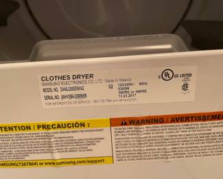 #79	Samsung Dryer Model No. DV40J3000EW/A2 - Whirlpool Washer w/agitator.	 $ 400.00 																												