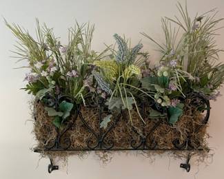 #65	Metal Wall Hanging Black Planter - 22 x 7 x 14	 $ 30.00 																												