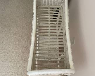#26	White Wicker plant Stand/basket 27.5x12x26	 $ 30.00 																												