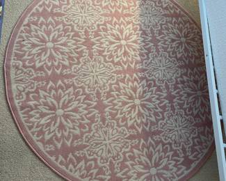 #30	Round pink and white machine made rug - 64" round	 $ 25.00 																												