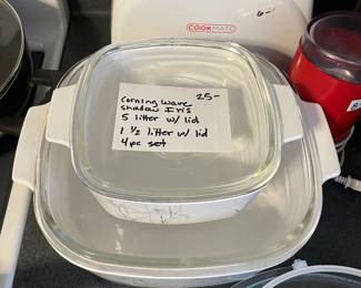 #75	Corningware Shadow Iris - 5 letter w/lid and 1.5 liter w/lid	 $ 25.00 																												