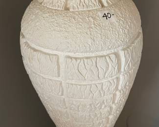 #36	Ceramic Mid Century Textured White Floor Lamp 63" tall	 $ 40.00 																												