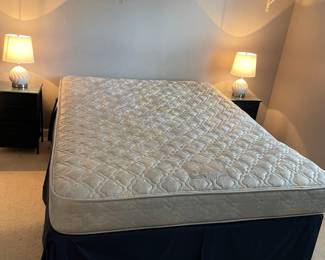 #34	Queen mattress and boxspring on metal frame (YOU MOVE UPSTAIRS)	 $ 20.00 																												