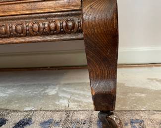 #4	Antique Carved Wood Oak Storage/Buffet - with beveled mirror. 2 pcs. 3 drawers, 2 doors. 3 shelves.48x27x82	 $ 350.00 																												