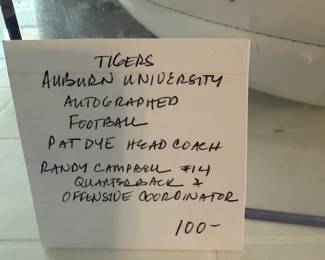 #94	Tigers Auburn Autographed Football - Pat Dye, Randy Campbell #14	 $ 100.00 																												
