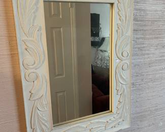 #43	White plaster rectangular mirror 20x28	 $ 20.00 																												