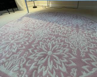#30	Round pink and white machine made rug - 64" round	 $ 25.00 																												