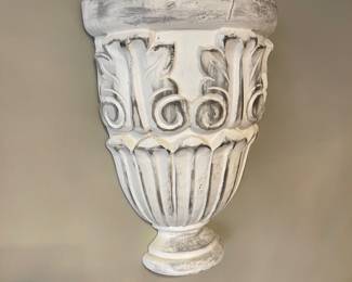 #46	Pair of White distressed wall sconces, 10.5x4x13	 $ 30.00 																												