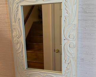 #43	White plaster rectangular mirror 20x28	 $ 20.00 																												