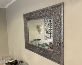 #47	Stamped Silver Design Rectangle mirror - 28x22	 $ 25.00 																												