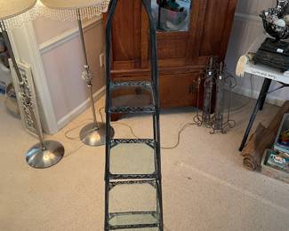 #52	4 Tiered Metal Glass Shelf Display Unit 11x11x62	 $ 40.00 																												