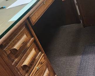 second oak desk 2 pieces