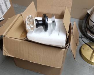 Baldwin crystal doorknobs (6) new in boxes.