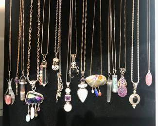 Sterling chains and pendants. Mix and match them.