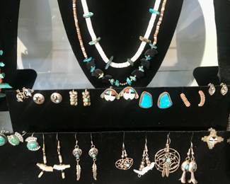 Sterling Native American earrings.