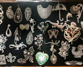 Vintage Sterling and marcasite, mostly.