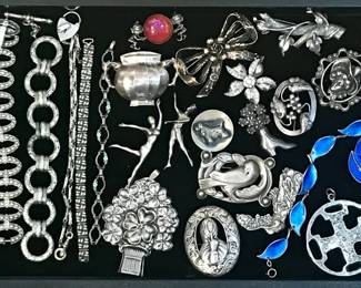 Designer Sterling jewelry...Konstantino, Lois Hill, Lagos, Reed & Barton, David Andersen, George Jensen, Williamson, Etc.