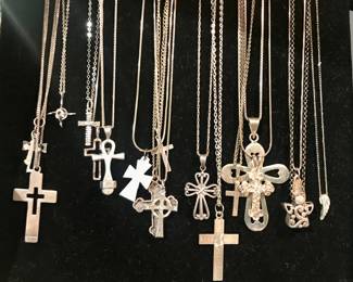 Sterling Crosses and chains. Mix and match them.