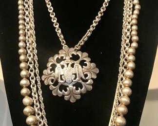 Sterling silver necklaces.