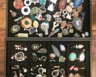 Sterling silver pendants.