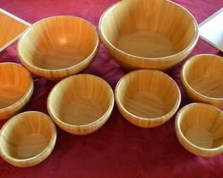 Pampered Chef Wooden bowl set 