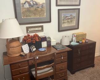 Smaller desk and Gentry art