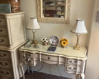 Vanity with glass top