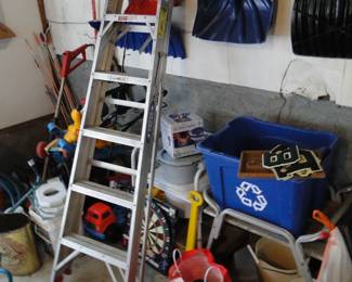 Ladder, yard tools