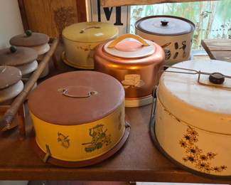 Vintage Metal Cake Carriers