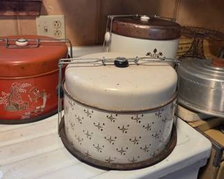 Vintage Metal Cake Carriers