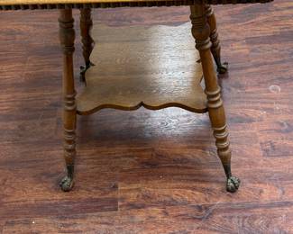 Oak Parlor Table with claw feet