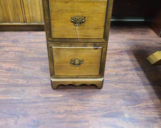 Two drawer wood file cabinet
