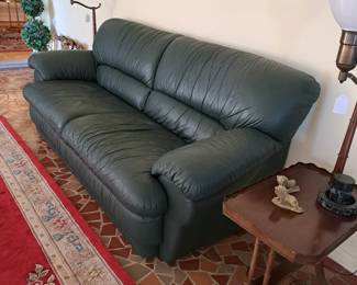 Nice condition sofa, pr of tables with attached lamps