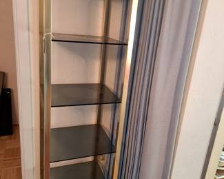 Display open type glass shelving