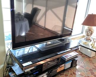 60 inch TV and stand plus other electronics