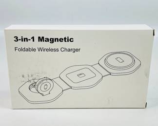 The 3-in-1 Magnetic Foldable Wireless Charger (Model WL301) is a compact, portable charging station designed to wirelessly power your iPhone, Apple Watch, and AirPods at the same time with magnetic alignment. 