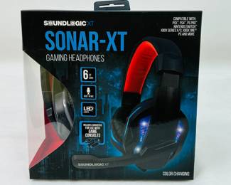The Soundlogic XT Sonar-XT Gaming Headphones deliver immersive wired audio with LED lights and a built-in mic, working seamlessly with most consoles and PC setups. 