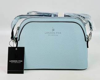 London Fog 100th Anniversary Ellie Dome Crossbody, denim blue.