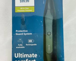 The Erisonic All-in-One Precision Trimmer is a rechargeable, fully washable grooming tool designed for safe, comfortable trimming of the nose, ears, and brows with a protective guard system to prevent pulling and irritation. 