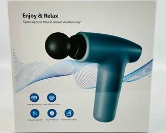 The Enjoy & Relax Massage Gun is a portable, cordless massager that uses deep-tissue percussion to soothe muscles, relieve tension, and boost circulation. 