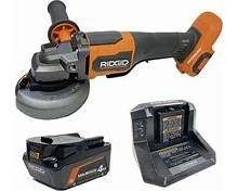 A Rigid 7in. twist handle angle grinder with 15 amp motor. Includes side handle and guard. Appears to be new in the box and remains untested.