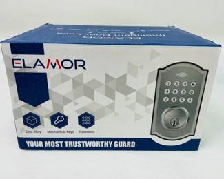 The Elamor M19 Intelligent Door Lock is a versatile smart lock featuring fingerprint, keypad, and mechanical key entry, up to 50 user codes, auto-locking functionality, and durable zinc alloy lever handles. 