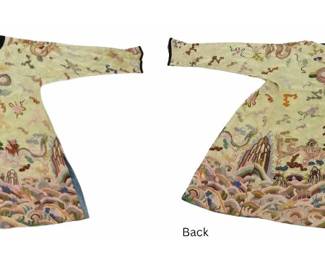Chinese Embroidered Silk Dragons Robe