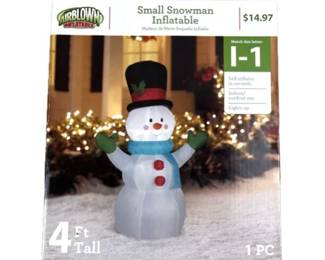 Snowman Airblown Inflatable With Box Outdoor Christmas Decor