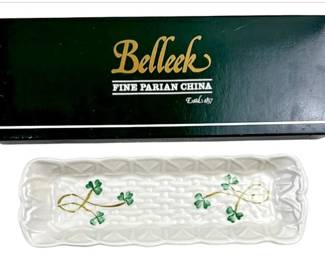 Belleek Porcelain Bureau Tray With Original Box