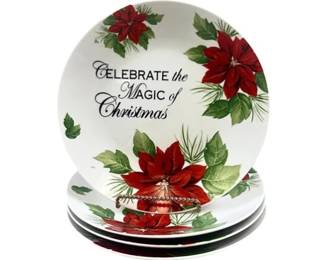 Ceramic Christmas 8" Plates - Signed "Lily Creek Celebrate The Magic Of Christmas"