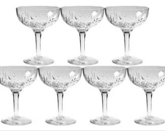 Stuart Crystal - Kent Pattern - Champagne Coupes Or Sherberts - Signed "Stuart England" On Base