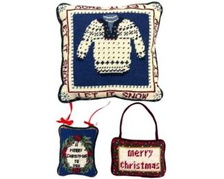 Needlepoint Christmas Pillows